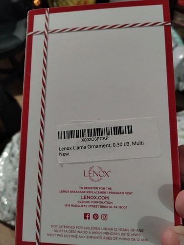 Lenox Weihnachtslama Ornament 3,9" rosa neu im Karton - RAR - Bild 2 von 4