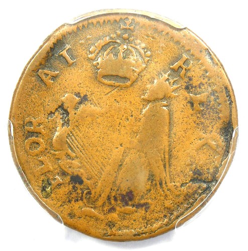 1670 New Jersey St Patrick Farthing Colonial Coin 1/4P - PCGS Fine Detail - Picture 1 of 4