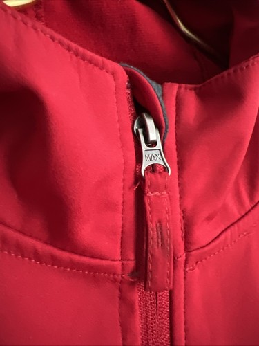 FreeTech Womens Medium Jackets Rain Coat Hooded Red Softshell Zip Up Ladies Hip - Picture 2 of 10
