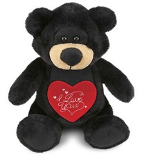 PLUSH I LOVE YOU RED HEART - SUPER-SOFT PLUSH - BLACK BEAR 9"