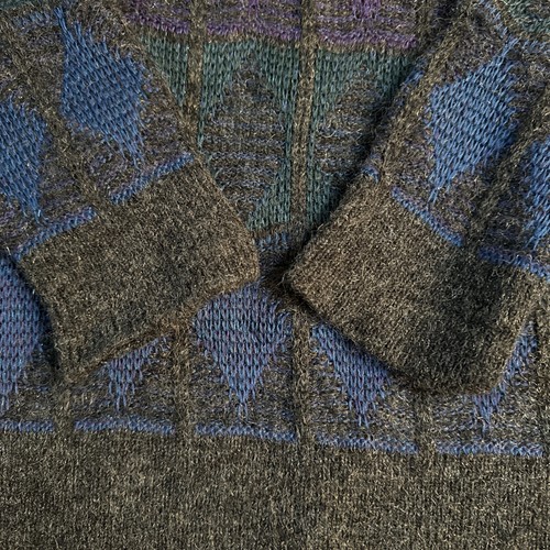 St Croix Wool Blend Sweater Men Multicolor Geometric Retro USA Vintage Medium - Picture 8 of 17