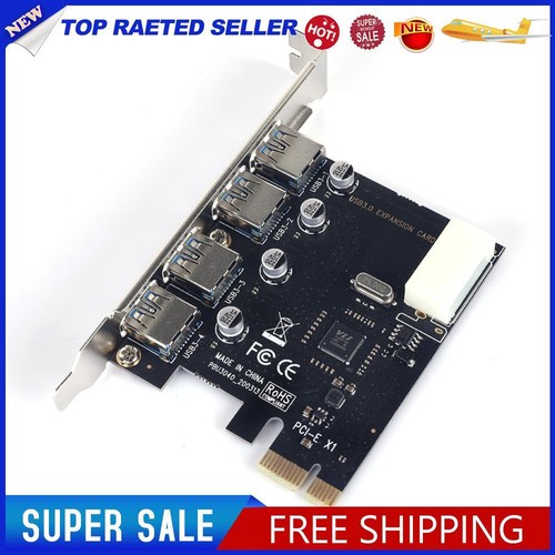 USB3.0 Riser PCIE Expansion Card 4 Ports PCI Express Computer Hub Adapter