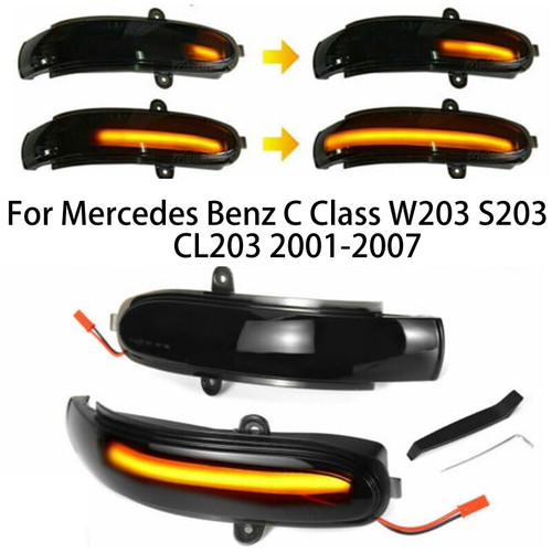 For Benz C W203 S203 CL203 2000-2007 LED Dynamic Turn Signal Side Mirror Lights - Afbeelding 1 van 6