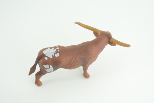 Texas Longhorn Bull Toy, Realistic Hand Painted Rubber Model, 5 1/2" CH843 BB196 - Imagen 6 de 11