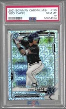 YIDDI CAPPE 2021 BOWMAN CHROME MEGA REFRACTOR 1ST PROSPECT #BCP-199 PSA 10 POP 9