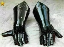 Medieval Gauntlets Functional Knight Gloves Leather Steel Larp Sca Armor