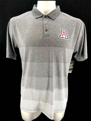 NEW Arizona Wildcats Colosseum Ombre Grey Striped SS Polo Shirt Men's L