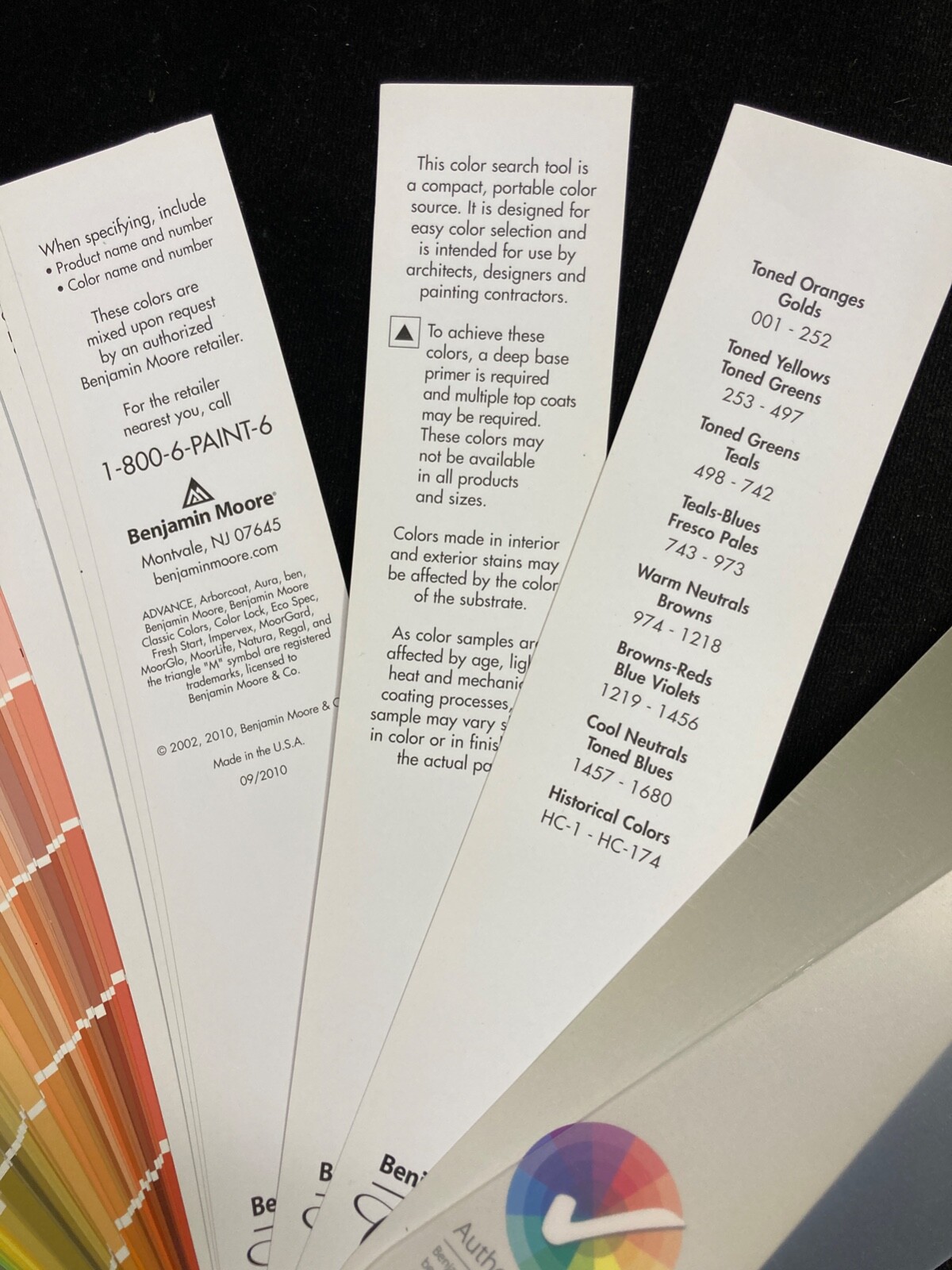 BENJAMIN MOORE CLASSIC COLORS FAN DECK 2010 PAINT CHIPS SWATCH SAMPLES