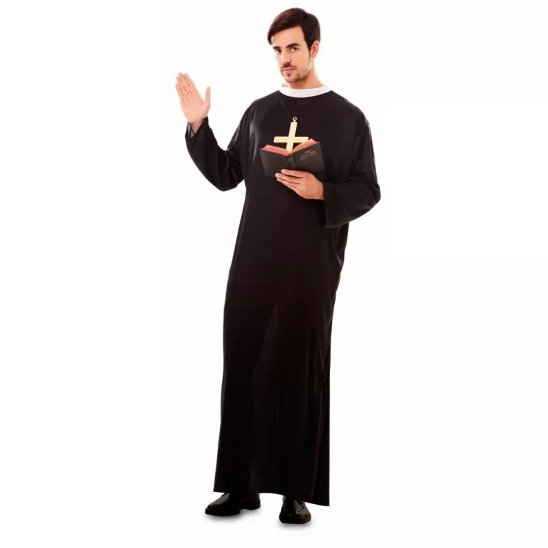 CARNEVALE HALLOWEEN VESTITO PRETE PRIEST DRESS ESORCISTA SACERDOTE ADULTO  FYASA