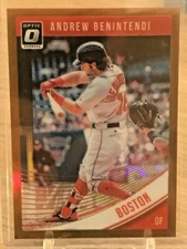 2018 Donruss Optic Bronze Prizm Check Swing Variation-Andrew Benintendi  Red Sox