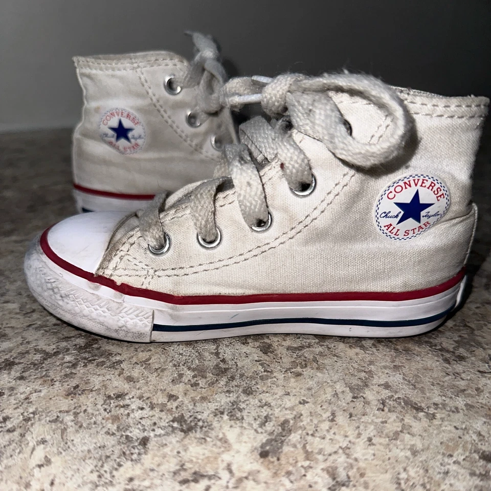 Zapatillas Converse Niños Blancas Talla 7 Informales Niños Pequeños Deportes Correr All Star Foto 3 de 4