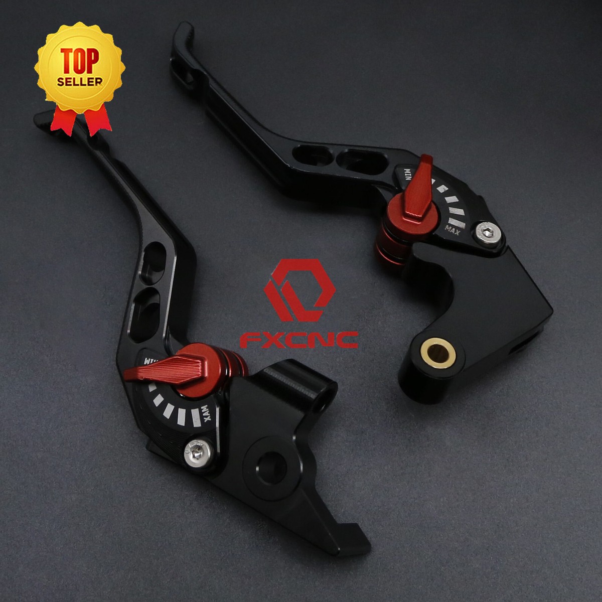 Puig 210NO Foldable Clutch Lever With Gold Selector, Black