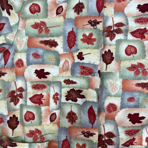 Crest Scrub Jacket Small Multi Color Fall Harvest Leaves Snap-Up Pockets 9115 - Picture 2 of 13