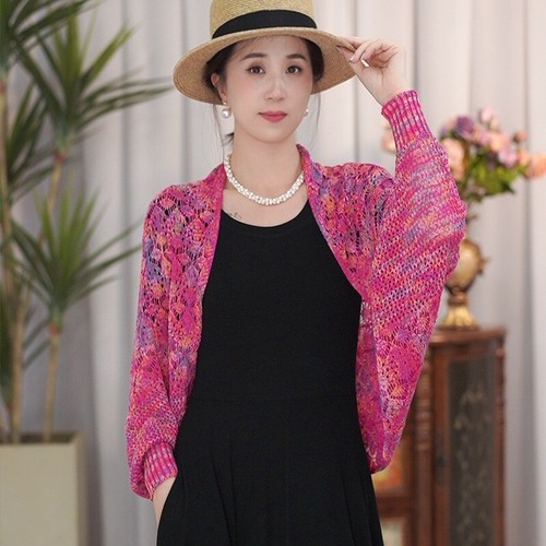 Ladies Hollow Cheongsam Cape Cardigan Knitted Bolero Shrug Open Shawl Crop Top - Picture 10 of 22
