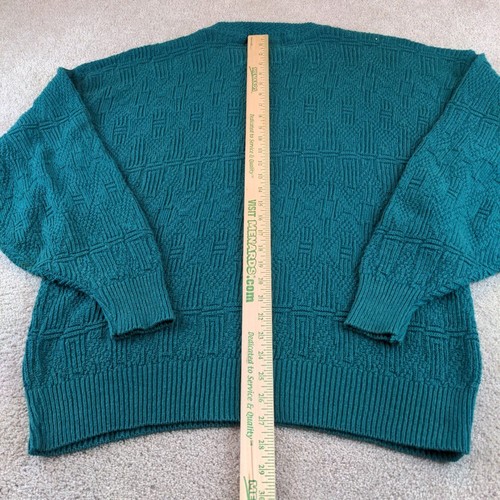 Vintage Steeple Chase Sweater Mens Large Green Hand Framed Geometric Made USA - Picture 5 of 6