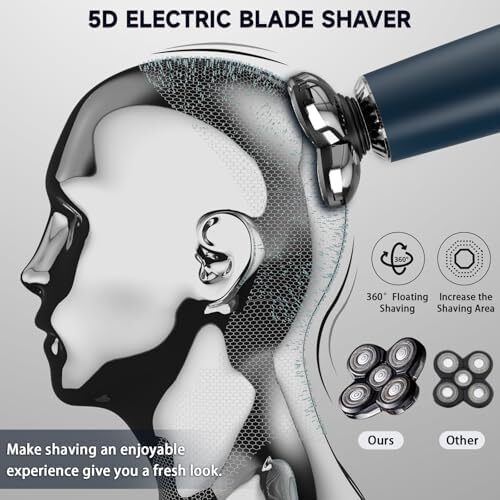 Head Shavers for Bald Men,4 in 1 Electric Razor Waterproof for Bald Mens, Hair T - Picture 5 of 7