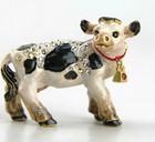 JAY STRONGWATER MABEL BABY COW FIGURINE SWAROVSKI CRYSTALS 