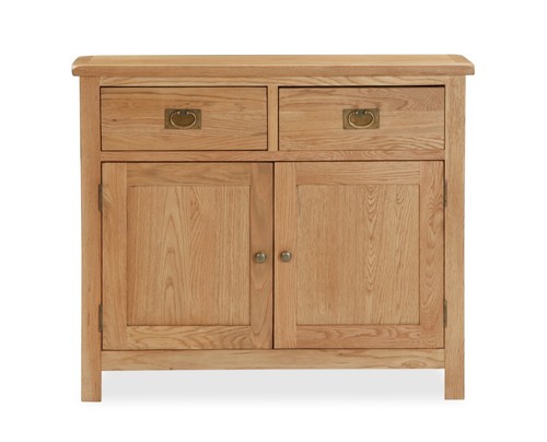 Rustic Oak Small Sideboard / 2 Door 2 Drawer Cupboard / Hallway Cupboard / Unit - Picture 8 of 24