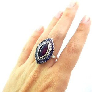 Details about / Turkish Ruby Ring Earring Ladies Set 925 Sterling Silver Handmade Antique Set
