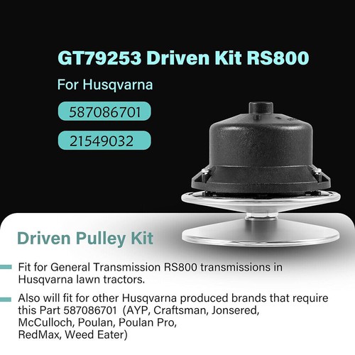 GT79253 General Transmission Driven Pulley Kit für Husqvarna Rasenmäher Traktor - Bild 2 von 10