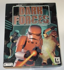 Rare Vintage STAR WARS Dark Forces Big Box Lucas Arts IBM CD-ROM & Strat Guide