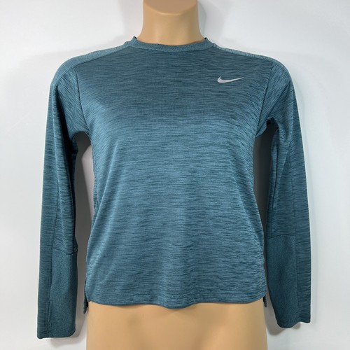 Nike Dri Fit Pacer Running Long Sleeve Pullover Top Green 928609-347 Women’s XS - Picture 1 of 8