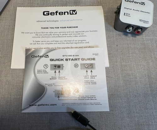 NEW! Gefen TV Digital Audio Decoder Dolby Digital to Analog Converter + CABLES - Picture 6 of 9