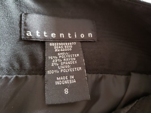 ATTENTION Women's 8 Black Polyester Rayon Spandex Skirt - Picture 5 of 5