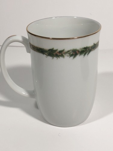 3 Department 56 Weihnachten klassische Tassen Becher Stechpalme Goldrand 4 1/8" T 2 7/8" Durchmesser - Bild 7 von 11