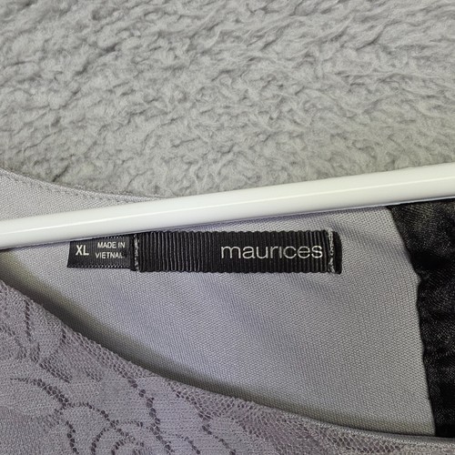 Maurices Dress Womens XL Gray Black Mesh Floral Upper Lined Sheath Preppy Mini - Picture 12 of 16