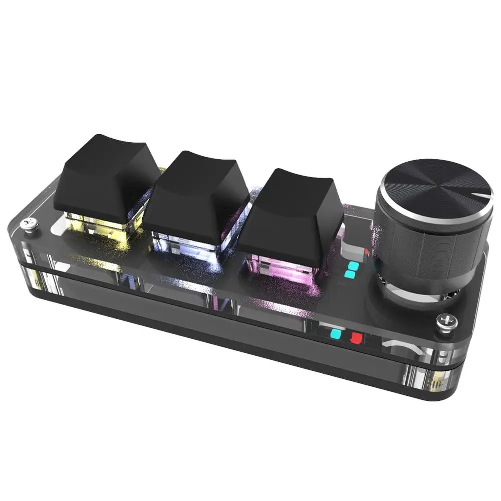 Compact RGB Mechanical Gaming Keypad with Programmable Knob for Custom Controls