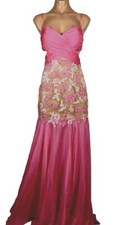 SHERRI HILL Bubblegum Pink NUDE LACE LONG FORMAL EVENING PAGEANT DRESS 2 PROM