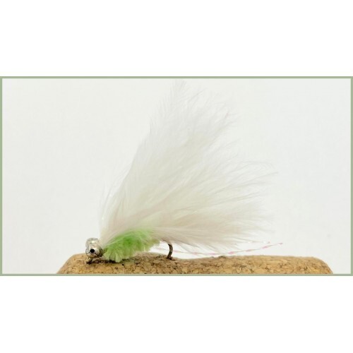 Cats Whiskers, Trout Flies, 12 x Mini White Chenille Cats, Size 10. Fly