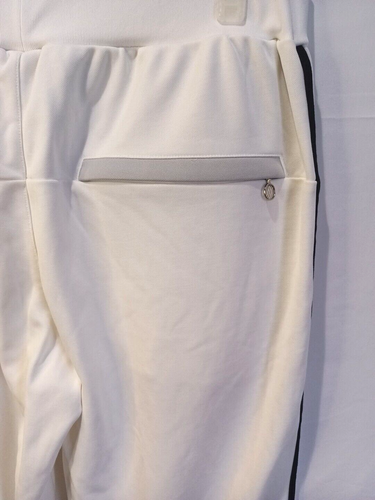 Vintage Adidas Men's White Sweatpants Elastic Drawstring Waist Zip Pockets XL - Picture 6 of 13