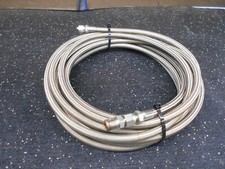 BRAIDED SS FLEXIBLE HOSE APPROX 300" LENGTH OD 0.4" W/ .25" NPT AND QUICK CONNEC