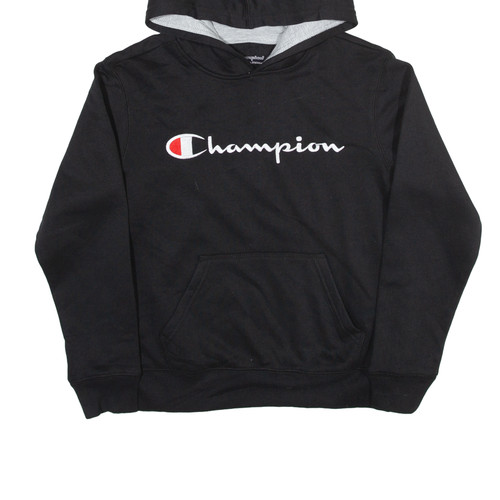 CHAMPION Hoodie Black Pullover Girls M - Picture 5 of 6