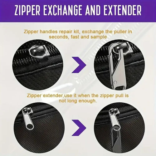 12PC Instant Zipper Repair Removable Pulls for Bags Clothes Crafts Accessories - Picture 6 of 8
