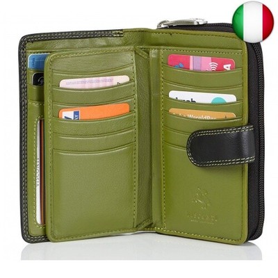 London Leather Donna Vera Vera Pelle Morbida Tri Fold borsa con sezione monete