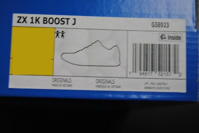 G58923] NEW KID'S ADIDAS ORIGINALS ZX 1K BOOST J BLACK WHITE