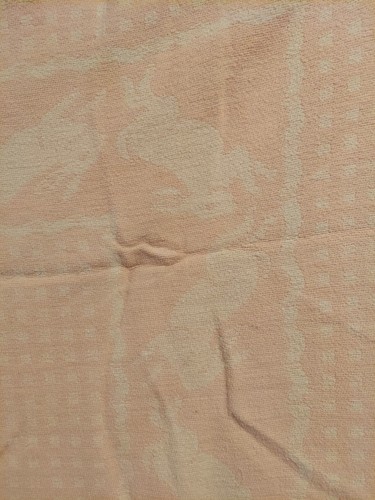 Vintage Pink Baby Receiving Swaddling Blanket With Bunnies - Picture 3 of 12