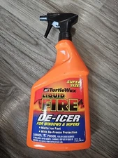 Turtle Wax Liquid Fire De Icer Super Size For Windows And Wipers 32 fl oz Vtg