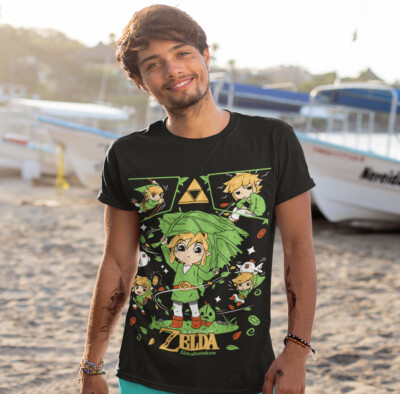 The Legend of Zelda T-shirt Link To The Past Funny Black