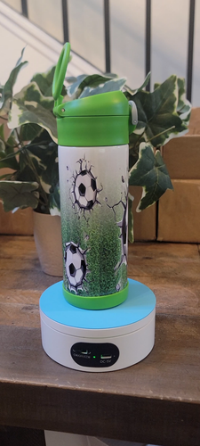 12oz Kids Insulated Stainless Steel Tumbler, Soccer, Green Lid - Video 1 of 1