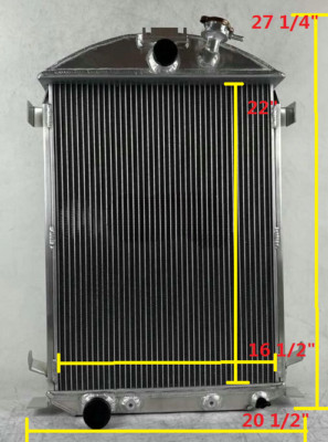 3Row Aluminum Radiator for 1930 1931 Ford Model A 3.3L Ford V8 ...