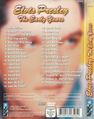 Elvis Presley DVD The Early Years - Most Famous Hits Music EP Region 4 Australia - Picture 2 of 6