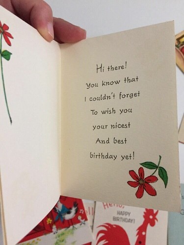 Lote de 12 Tarjetas de Felicitación Vintage Navidad Perros Elefante Cumpleaños Gallo - Imagen 4 de 12