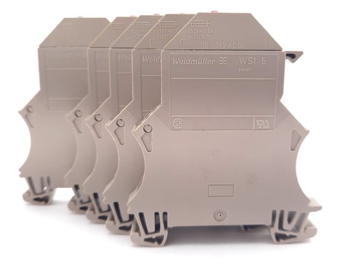 Lot of 5 Weidmuller 1011300000 Fuse Terminal Block 10-36VAC/VDC 6.3A 20-8AWG - Picture 1 of 6
