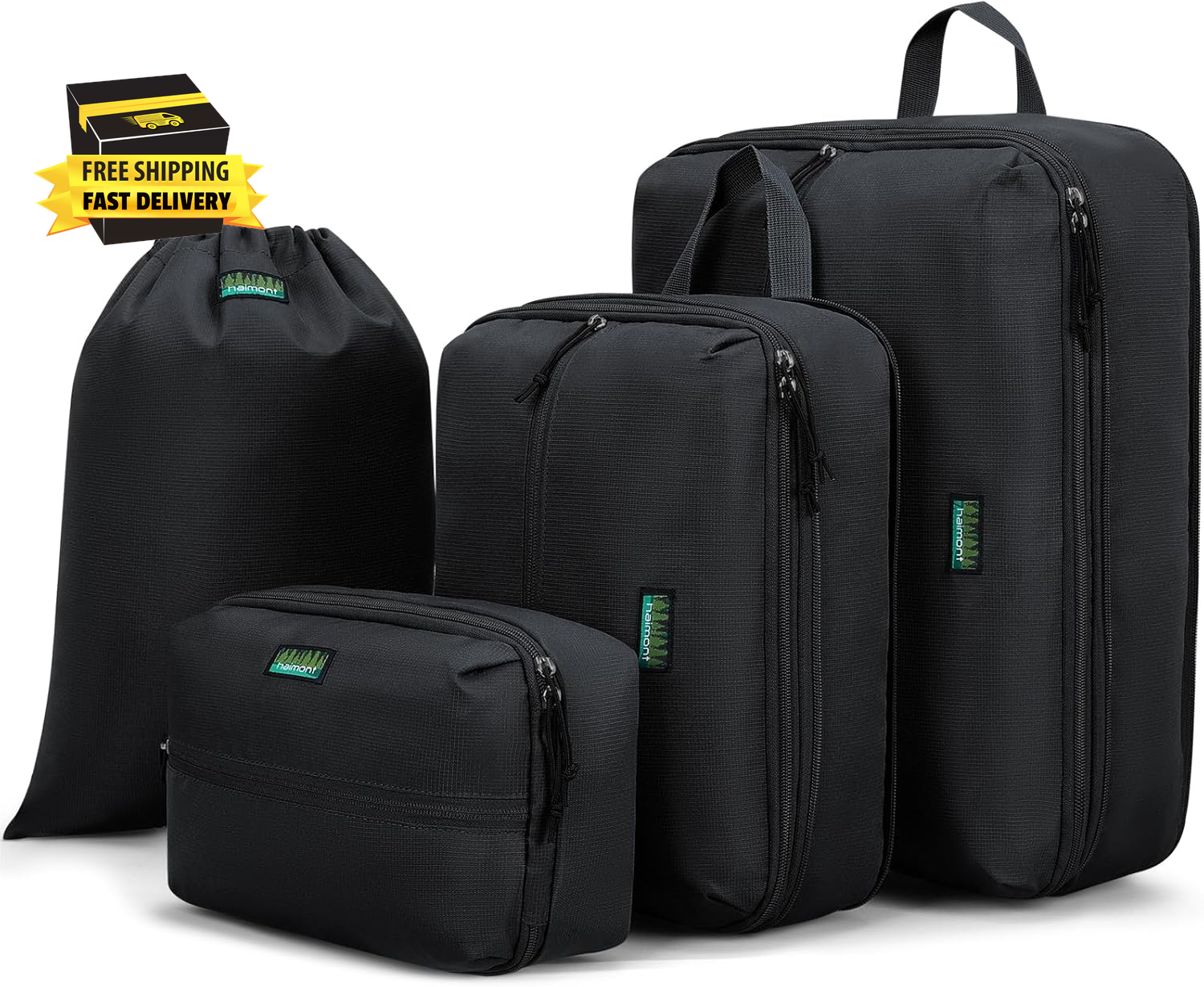 4 Set Travel Packing Cubes for Suitcases, Compression Expandable Essentials Pack