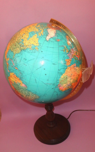GRAN GLOBO DE TIERRA ILUMINADO ALEMÁN JRO Editorial Munchen Multi-Globo Años 70 ¡Funciona! - Imagen 3 de 14