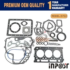 For Kubota D722 Full Head Gasket Set W/ Upper Lower Kit Fit Bobcat 316 320 322